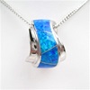 Silver Pendant with Inlay Created Opal
