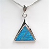 Silver Pendant w/ Inlay Created Opal