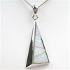 Silver Pendant w/ Inlay Created Opal