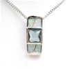 Silver Pendant w/ Created Opal & Blue Topaz