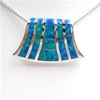 Silver Pendant w/ Inlay Created Opal