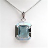 Silver Pendant w/ Created Opal & Blue Topaz