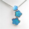 Silver Pendant w/ Inlay Created Opal