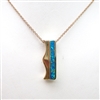 Silver Pendant  (Gold Plated) with Inlay Created Opal