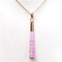 Silver Pendant (Rose Gold Plated) with Inlay Created Opal