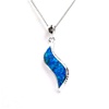 Silver Pendant with Inlay Created Opal