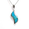 Silver Pendant (Rhodium Plated) w/ Inlay Created Opal