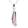 Silver Pendant (Rhodium Plated) w/ Inlay Created Opal