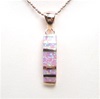 Silver Pendant (Rose Gold Plated) with Inlay Created Opal