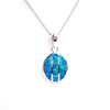 Silver Pendant with Inlay Created Opal