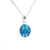 Silver Pendant with Inlay Created Opal