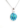 Silver Pendant (Rhodium Plated) w/ Inlay Created Opal