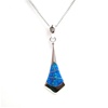 Silver Pendant with Inlay Created Opal