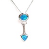 Silver Pendant (Rhodium Plated) w/ Inlay Created Opal