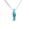 Silver Pendant (Rhodium Plated) w/ Inlay Created Opal