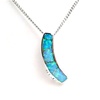 Silver Pendant (Rhodium Plated) w/ Inlay Created Opal