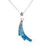 Silver Pendant (Rhodium Plated) w/ Inlay Created Opal