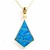 Silver Pendant (Gold Plated)  w/ Inlay Created Opal