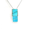 Silver Pendant (Rhodium Plated) w/ Inlay Created Opal