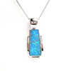 Silver Pendant (Rhodium Plated) w/ Inlay Created Opal