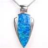 Silver Pendant W/ Created Opal