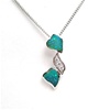Silver Pendant (Rhodium Plated) w/ Inlay Created Opal & White CZ