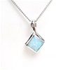 Silver Pendant w/ Inlay Created Opal