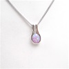 Silver Pendant w/ Inlay Created Opal