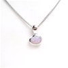Sterling Silver Pendant with Rhodium Plating & Inlay Created Pink Opal