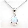 Silver Pendant with Inlay Created Opal