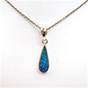 Silver Pendant (Gold Plated) with Inlay Created Opal