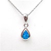 Silver Pendant w/ Inlay Created Opal