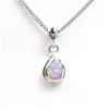 Silver Pendant w/ Inlay Created Opal