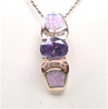 Silver Pendant (Rose Gold Plated) with Inlay Created Opal, White & Tanzanite CZ