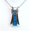 Silver Pendant w/ Inlay Created Opal