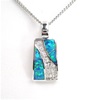 Silver Pendant w/ Inlay Created Opal