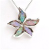 Silver Pendant w/ Inlay Created Opal