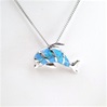 Silver Pendant w/ Inlay Created Opal