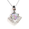 Silver Pendant w/ Inlay Created Opal