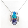 Pendant with Created Opal & Tanzanite CZ