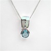 Silver Pendant w/ Created Opal & Blue Topaz