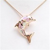 Silver Pendant Rose Gold Plated w/ Inlay Created Opal