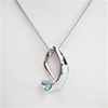 Silver Pendant w/ Created Opal & Blue Topaz