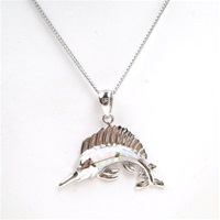 Silver Pendant w/ Inlay Created Opal