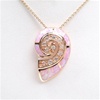 Silver Pendant Rose Gold Plated w/ Inlay Created Opal