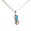 Silver Pendant w/ Inlay Created Opal