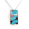 Silver Pendant w/ Inlay Created Opal