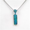 Silver Pendant with Inlay Created Opal