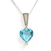 Silver Pendant with Opal, White CZ & Blue Topaz