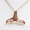 Silver Pendant Rose Gold Plated w/ Inlay Created Opal